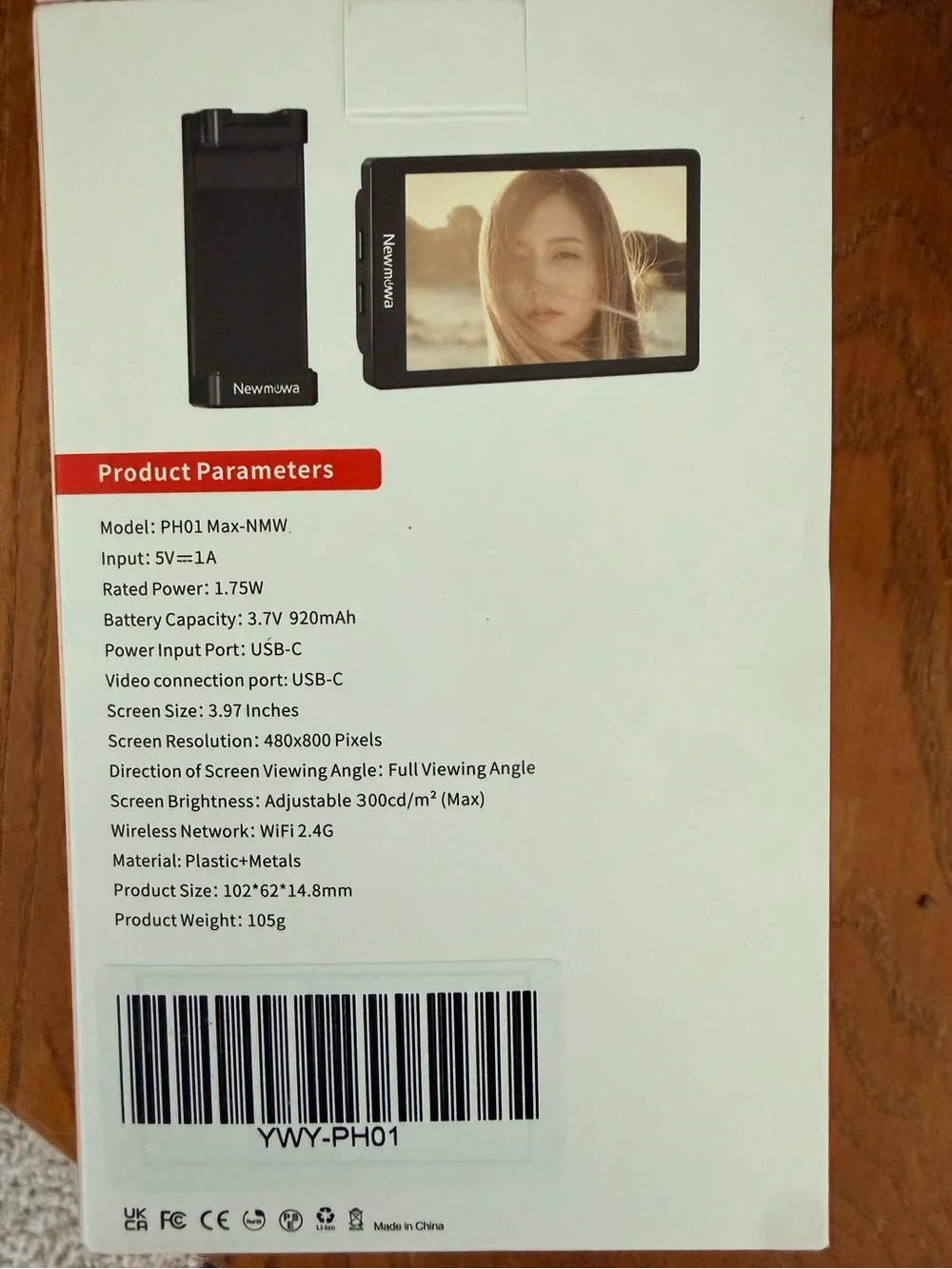 Newmowa PH01 Max Wireless Vlog Screen Selfie Monitor for iPhone & Android